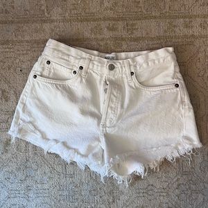 Agolde White Denim Shorts - Parker - Size 26